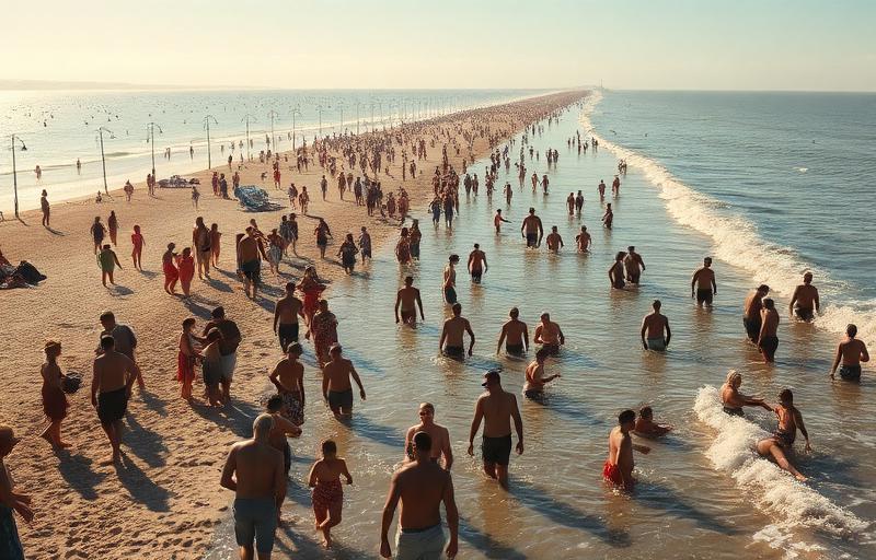 Hittegolf: drukte op Scheveningen